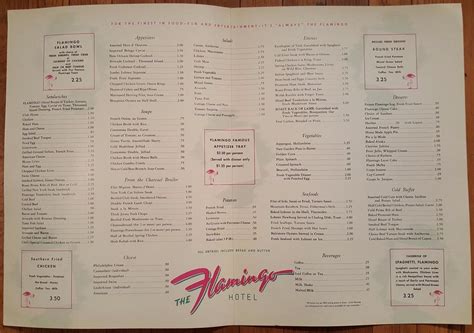 Flamingo Casino Menu