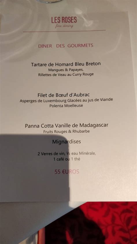 Restaurante Les Roses Casino 2024 Mondorf Prix Du Menu