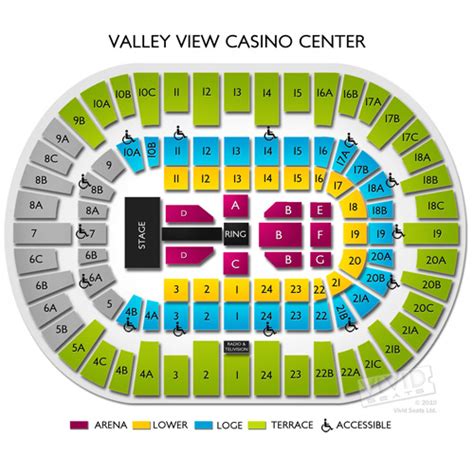 Valley View Casino Center Mapa De Lugares Numero De Assento